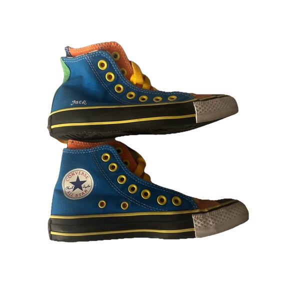 Converse Shoes Womens Sz 5.5 Taylor All Star High Top Stars Multi Color Jack - Picture 3 of 5